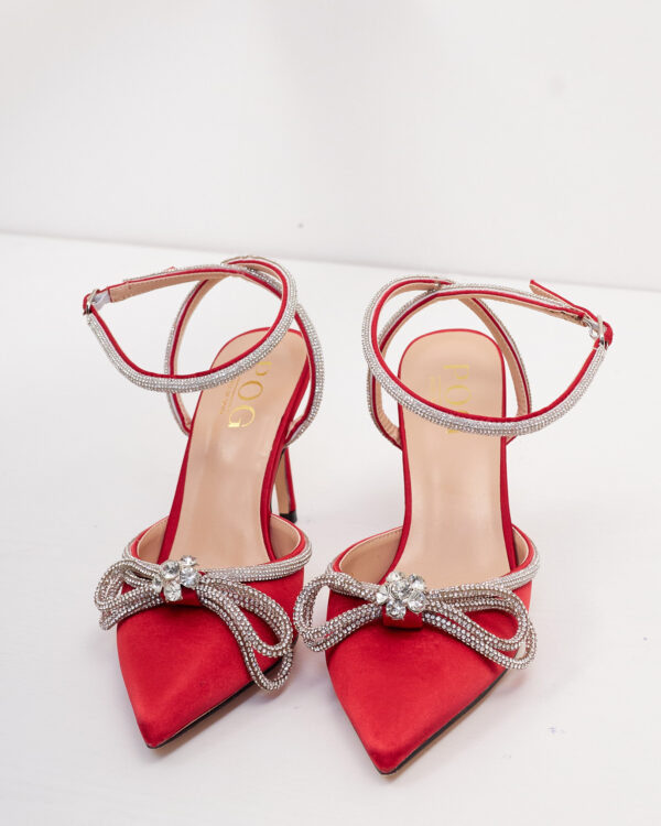 (2FOR25K) POG RED 6815-1 DIAMANTE BOW & WRAP AROUND SHOES - Debrasgrace