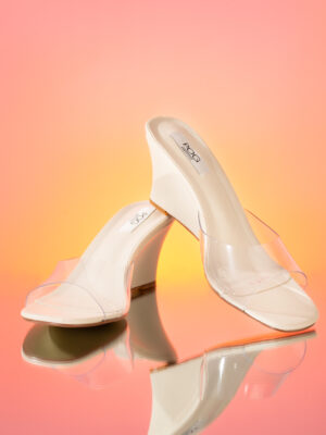POG IVORY PERSPEX WEDGE SLIPPERS