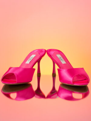 POG 0855-31 PINK SATIN BOUTS MULES