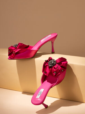 POG MAGENTA  EMBELLISHED HEART OF BOW MULES