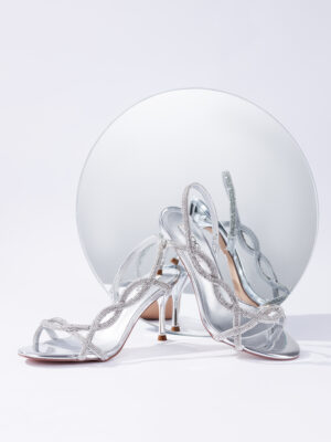 POG 2289-215 SILVER GATSBY CRYSTAL PARTY SANDALS