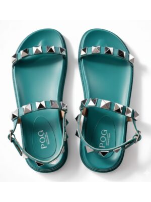 (2FOR40K) POG PETROL SILVER STUDDED PAPA SANDALS