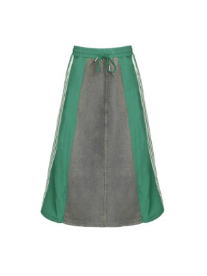 GREEN ADI LINE DENIM SKIRT