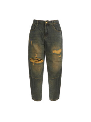 POG 8017 MUD WASH RIPPED MOM JEANS