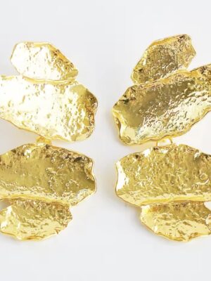 FF MOLTEN ROCK DROP GOLD EARRINGS
