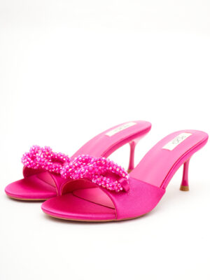 POG 6818-31 MAGENTA WOVEN BEADS EMBELLISHMENT MULES