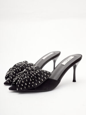 POG 135-5 BLACK STUDDED MEGA BOW MULES