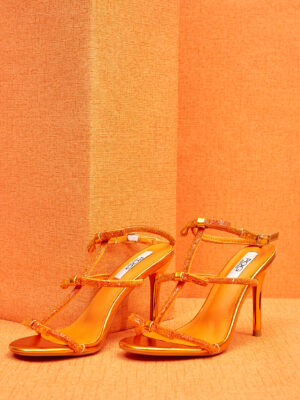 POG 567-23 ORANGE 3 BOWS ON A ROW STRAPPY SANDAL
