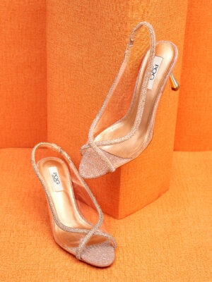 POG 0855-13 GOLD EMBELLISHED PERSPEX PEEPTOE SANDAL