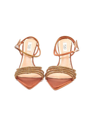 POG 1024-2 BRONZE QUAD BANDED EMBELLISHED STRAPPY SANDAL