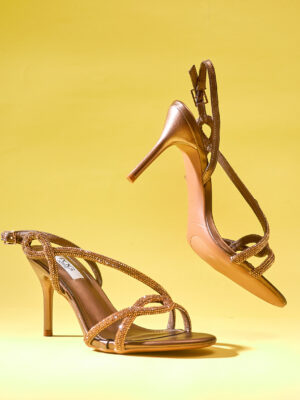POG 2326-9 BRONZE BEJEWELLED ALPHA STRAPPY SANDAL