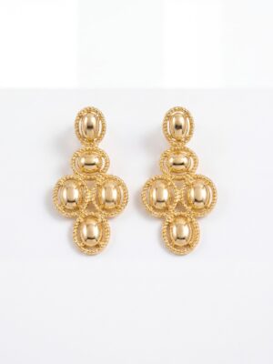 ABEL GOLD CIRCLE CROSS CLIP EARRING