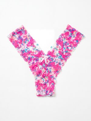 BEAUTIFUL Q8163 NEON PINK TYE DYE V THONG PANT