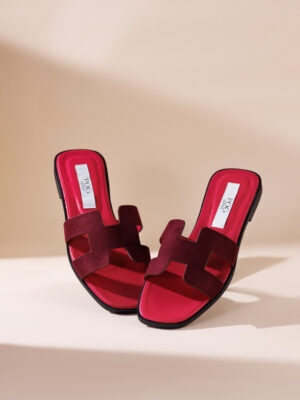 POG BURGUES WINE/ROSE SUEDE SLIPPER
