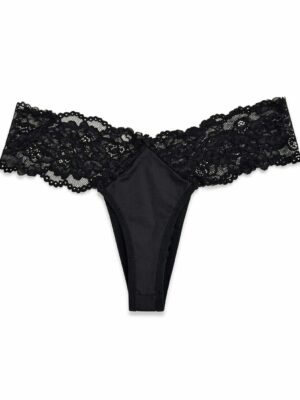 HEMI 222 BLACK JERSEY LACE THONG