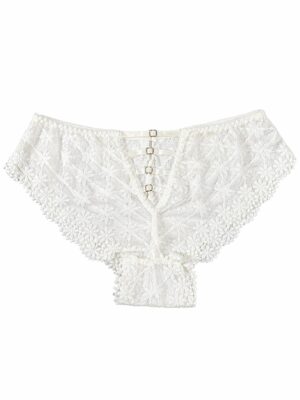 JIEK B031 WHITE 4 STRAPS ALL LACE PANT