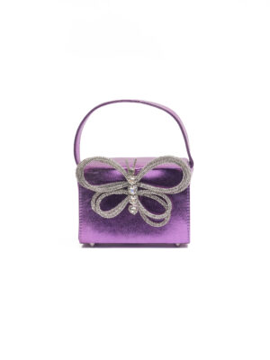 INDIGO EMBELLISHED BUTTERFLY BOX BAG