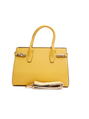 FB A5121 YELLOW SIDE GOLD STUD GRAB HANDLE BAG