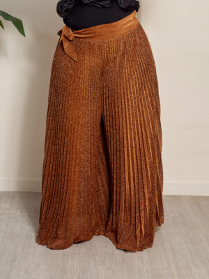 COPPER SHIMMER PLEATED PALAZZOS