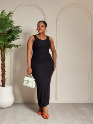 (2 FOR 40K) BLACK SLEEVELESS DOLL BODYCON