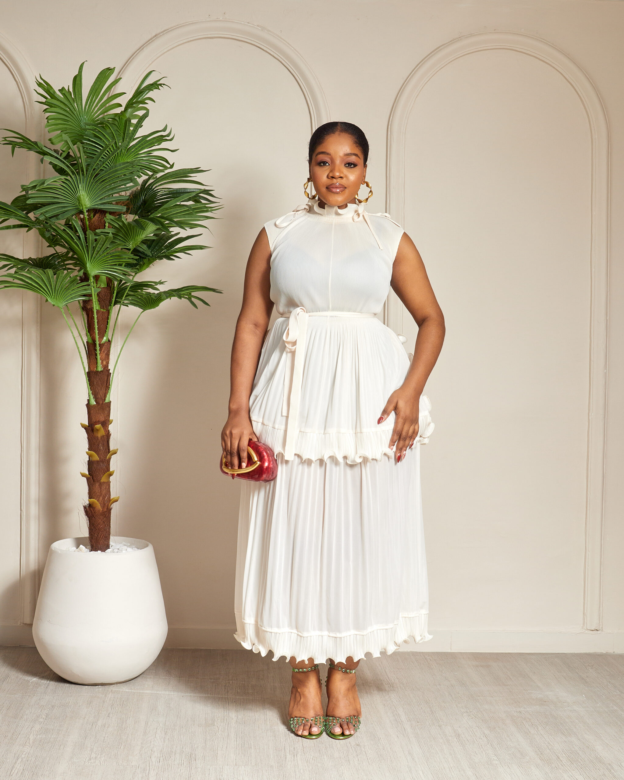 BEIGE DOUBLE LAYERED VICTORIAN MIYAKI DRESS - Debrasgrace