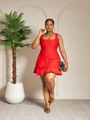 RED SHORT BANDAGE DRESS