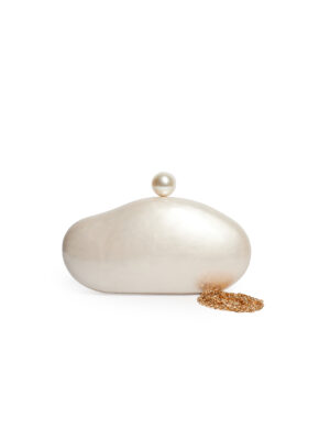 BIG PEARL IVORY CERAMIC CLASP PURSE