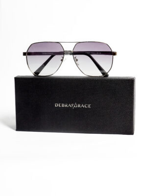 29023 SILVER BLUE LENSE STRIPED TEMPLE SUNNIES