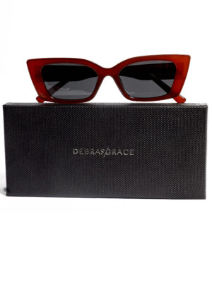 2106 RUST RECTANGLE WIDE TEMPLE SUNNIES