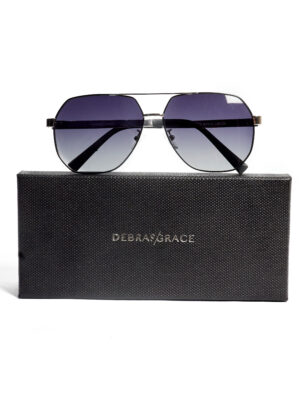 29023 SILVER BLUE LENSE STRIPED TEMPLE SUNNIES