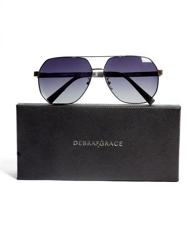 29023 SILVER BLUE LENSE STRIPED TEMPLE SUNNIES