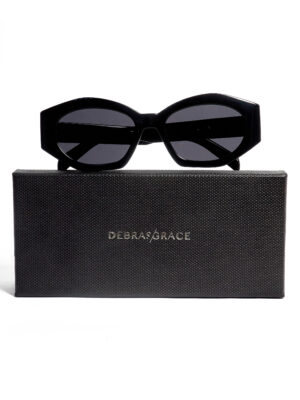 72308 BLACK GEOMETRIC THREE DOTS TEMPLE SUNNIES