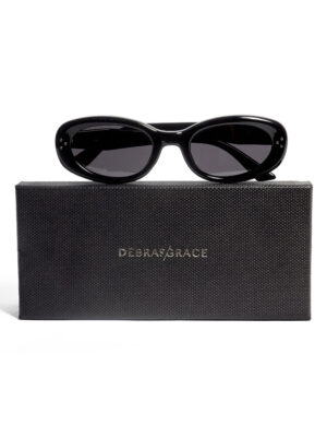 1323 BLACK OVAL DASHED TEMPLE SUNNIES
