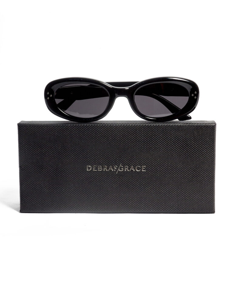 1323 BLACK OVAL DASHED TEMPLE SUNNIES