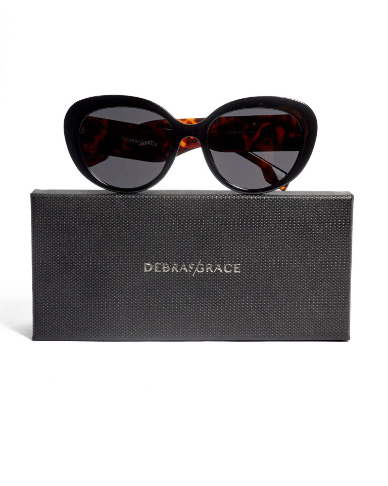 2320 BLACK FRONT FRAMES X LEOPARD FAT TEMPLE ROUND SUNNIES