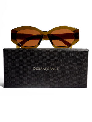 72308 DARK OLIVE GEOMETRIC THREE DOTS TEMPLE SUNNIES