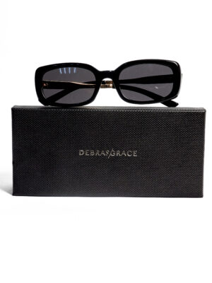 2378 BLACK LENSE WITH REVERSE DOUBLE C TEMPLE SUNNIES