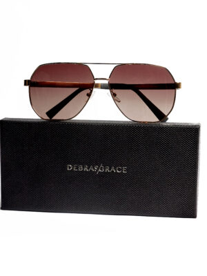 29023 SILVER BLACK LENSE STRIPED TEMPLE SUNNIES