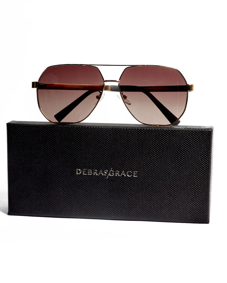 29023 SILVER BLACK LENSE STRIPED TEMPLE SUNNIES