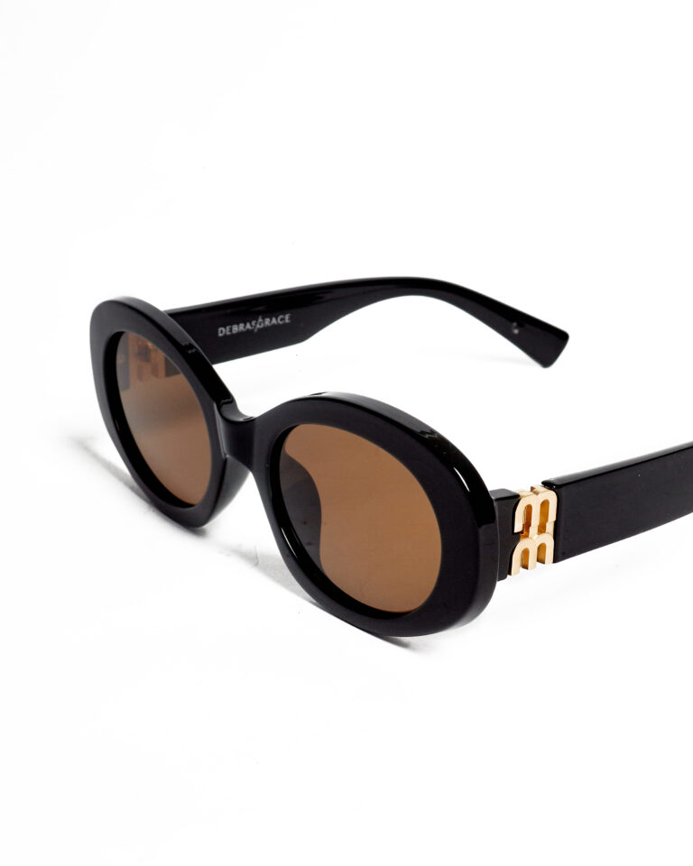 837 BLACK OVAL DOUBLE M FAT TEMPLE SUNNIES