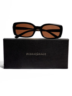 2378 BROWN LENSE WITH REVERSE DOUBLE C TEMPLE SUNNIES