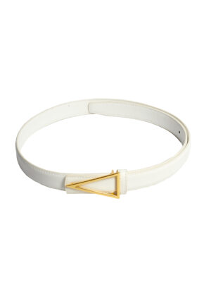 WHITE 185 GOLD TRIANGLE BUCKLE WAIST BELT