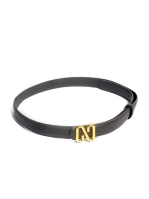 BLACK GOLDEN Z BUCKLE 2.5CM WAIST BELT