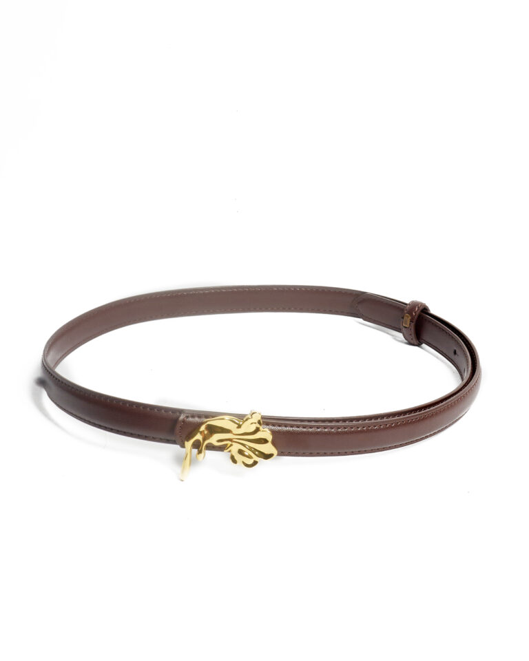 CHOCO FLORAL GOLD BUCKLE 2CM BELT