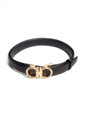 BLACK GAMGAM GOLD BUCKLE WAIST BELT