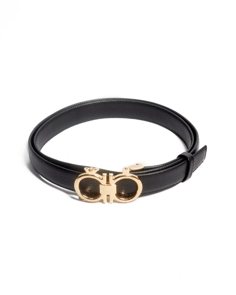 BLACK GAMGAM GOLD BUCKLE WAIST BELT