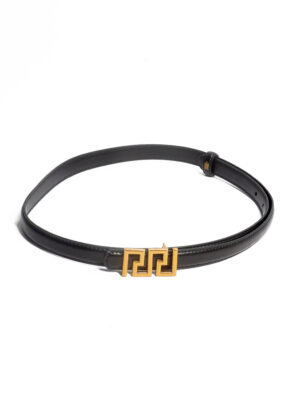 BLACK PUZZLE GOLD BUCKLE 2CM BELT