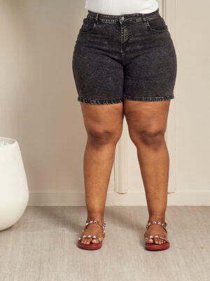 DOSA 6819 CHARCOAL ACID WASH DENIM SHORTS