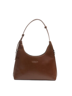 COFFEE SILVER TWIST BUCKLE LONG VINTAGE BAG