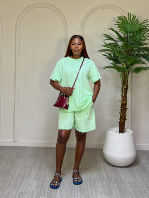 (2 FOR 50K) ALO MINT SHORTS SUIT SET